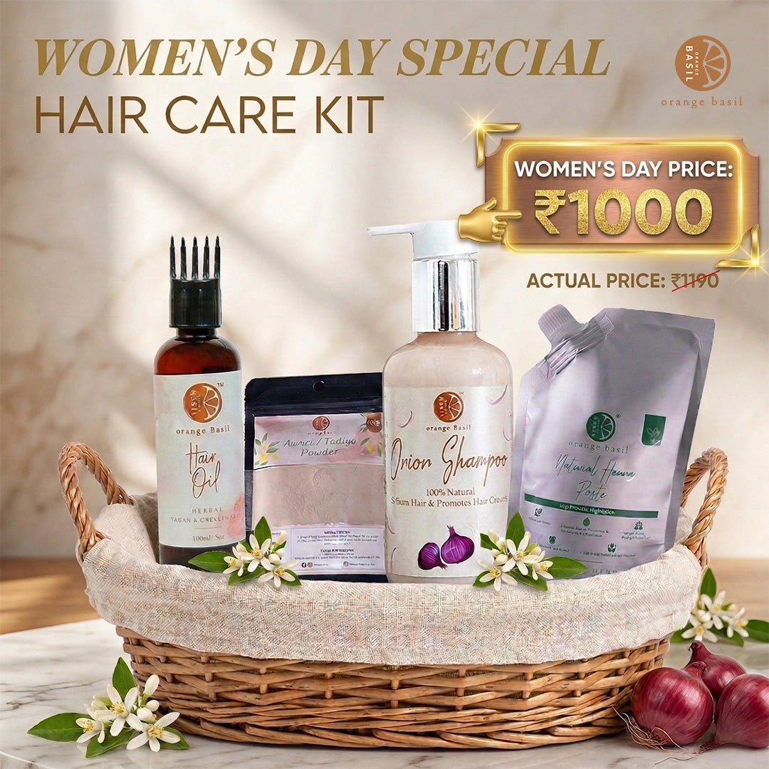 Orange Basil Women's Day Special Hair Care Kit | Natural Hair Growth Combo
